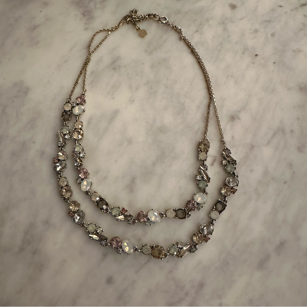 Multi-Color Crystal Double Strand Necklace